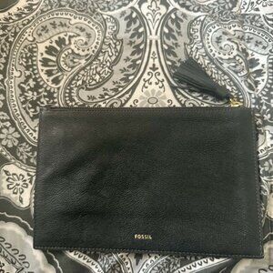 Fossil Leather Pouch Clutch Bag
